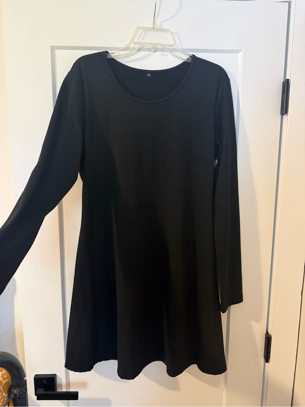 Classic Black Long-Sleeve A-Line Dress